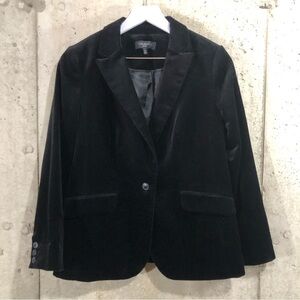 Talbots Black Velvet one button blazer 8P